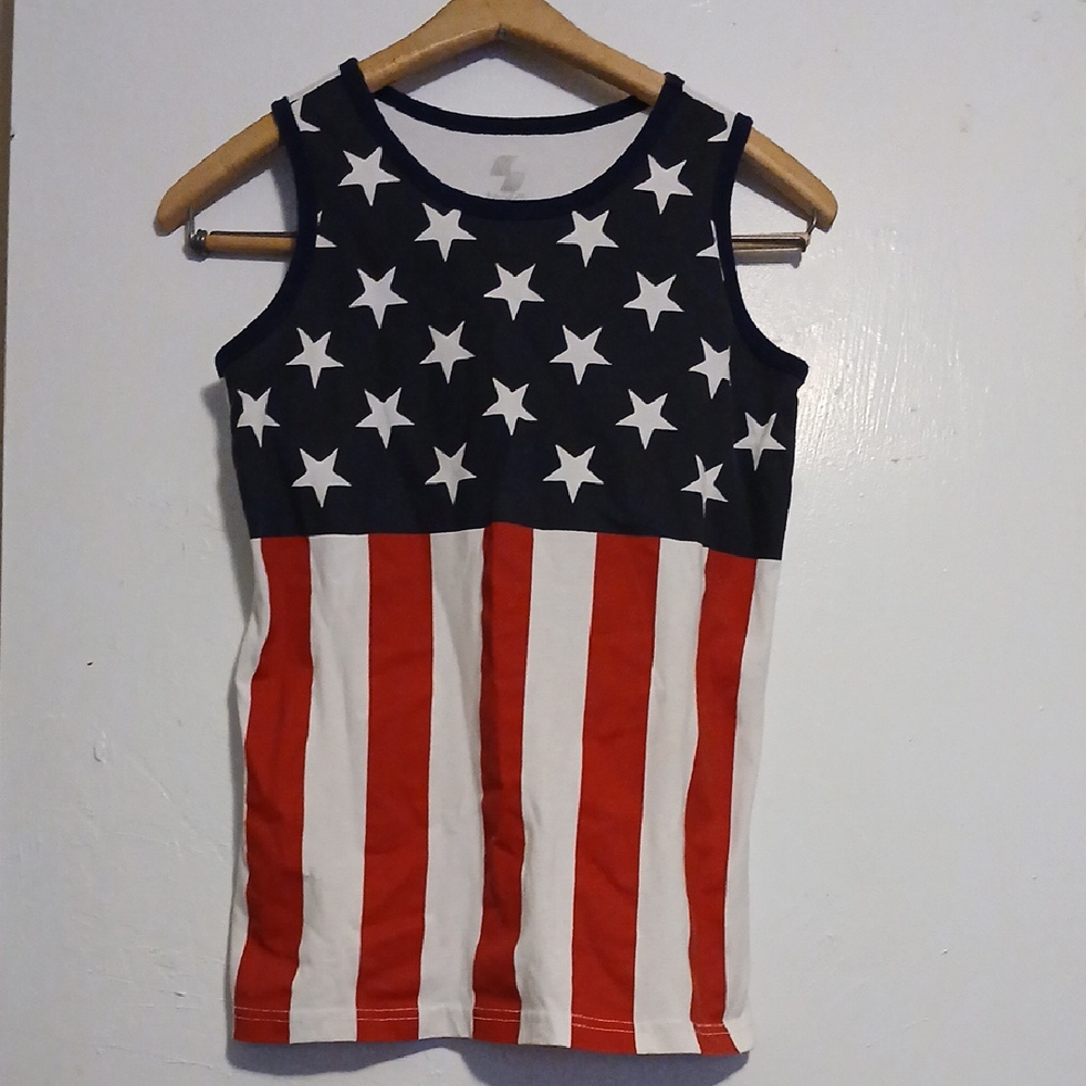 The Children's Place Unisex Youth American Flag Tank Top L
